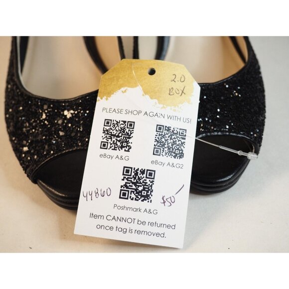 Cole Haan Black Glitter Peep Toe Heels Pumps Grand OS Signature, Size 5.5 (US) - Picture 12 of 12